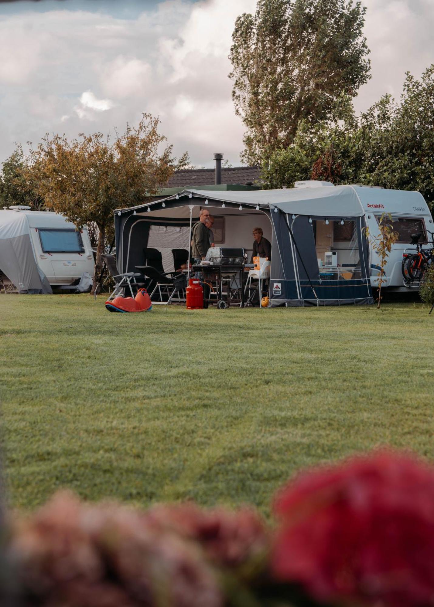 Camping De Tulpenweide Lege Kampeerplaats, Lege Plaats Op Het Gras Zonder Bed Breezand Bagian luar foto