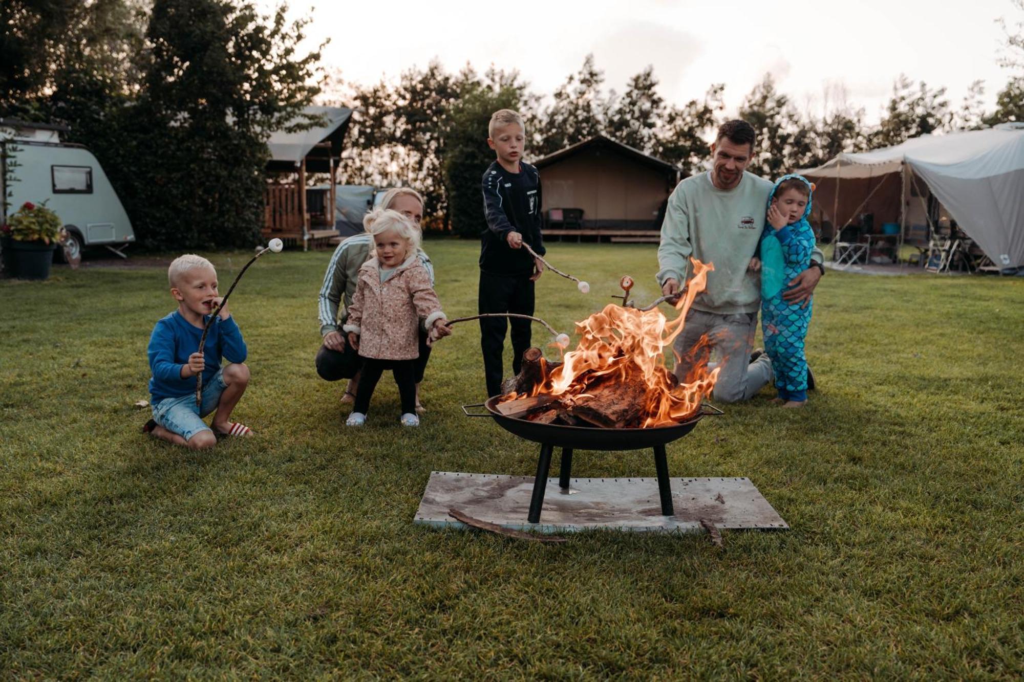 Camping De Tulpenweide Lege Kampeerplaats, Lege Plaats Op Het Gras Zonder Bed Breezand Bagian luar foto